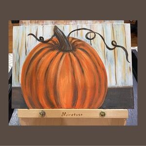 Orange Pumpkin Canvas Art